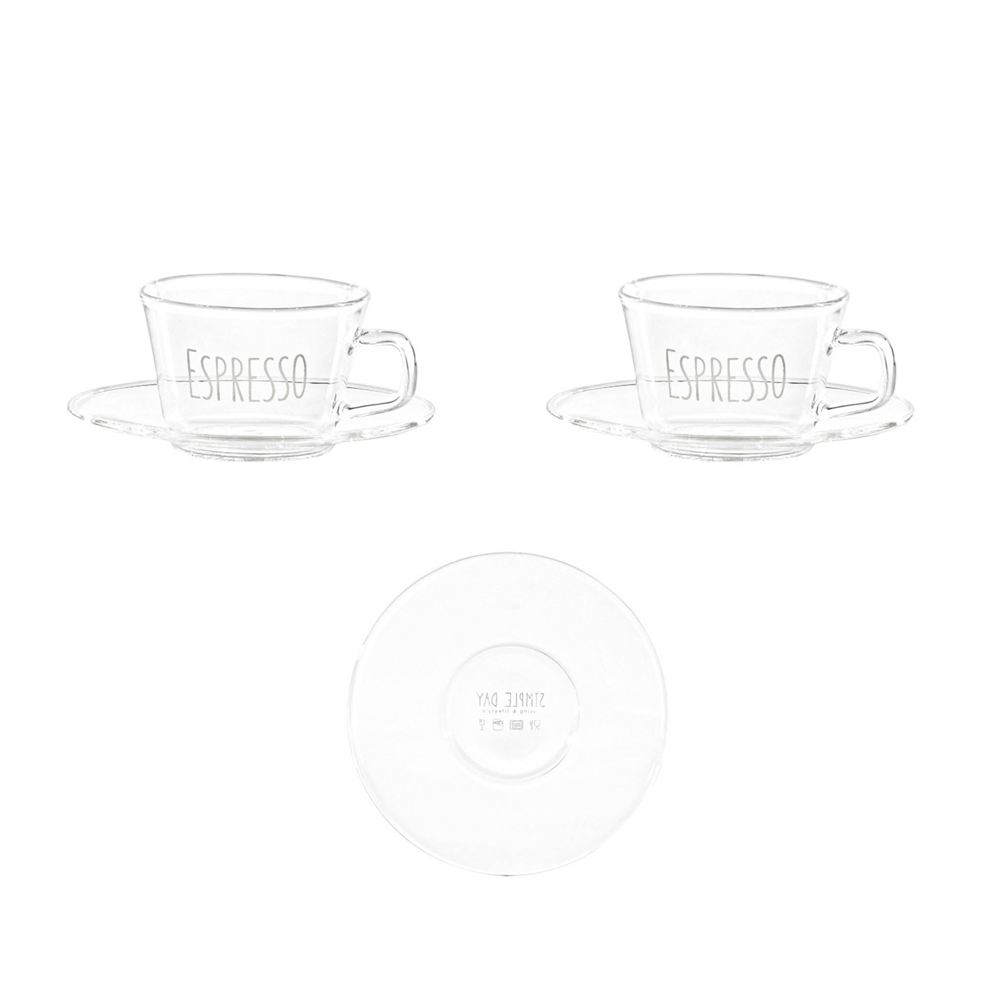 Set of 2 espresso cups with saucer Espresso
