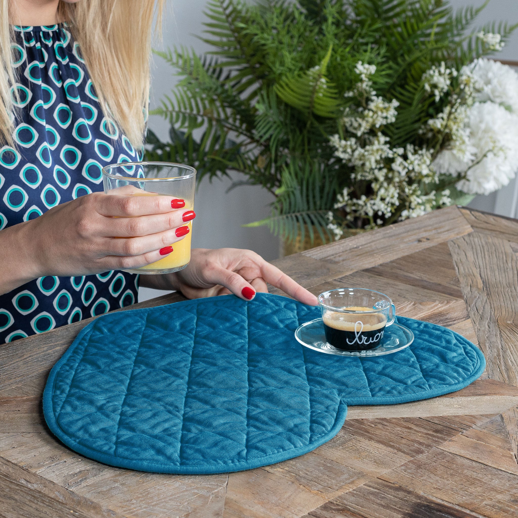 Water padded heart tablecloth