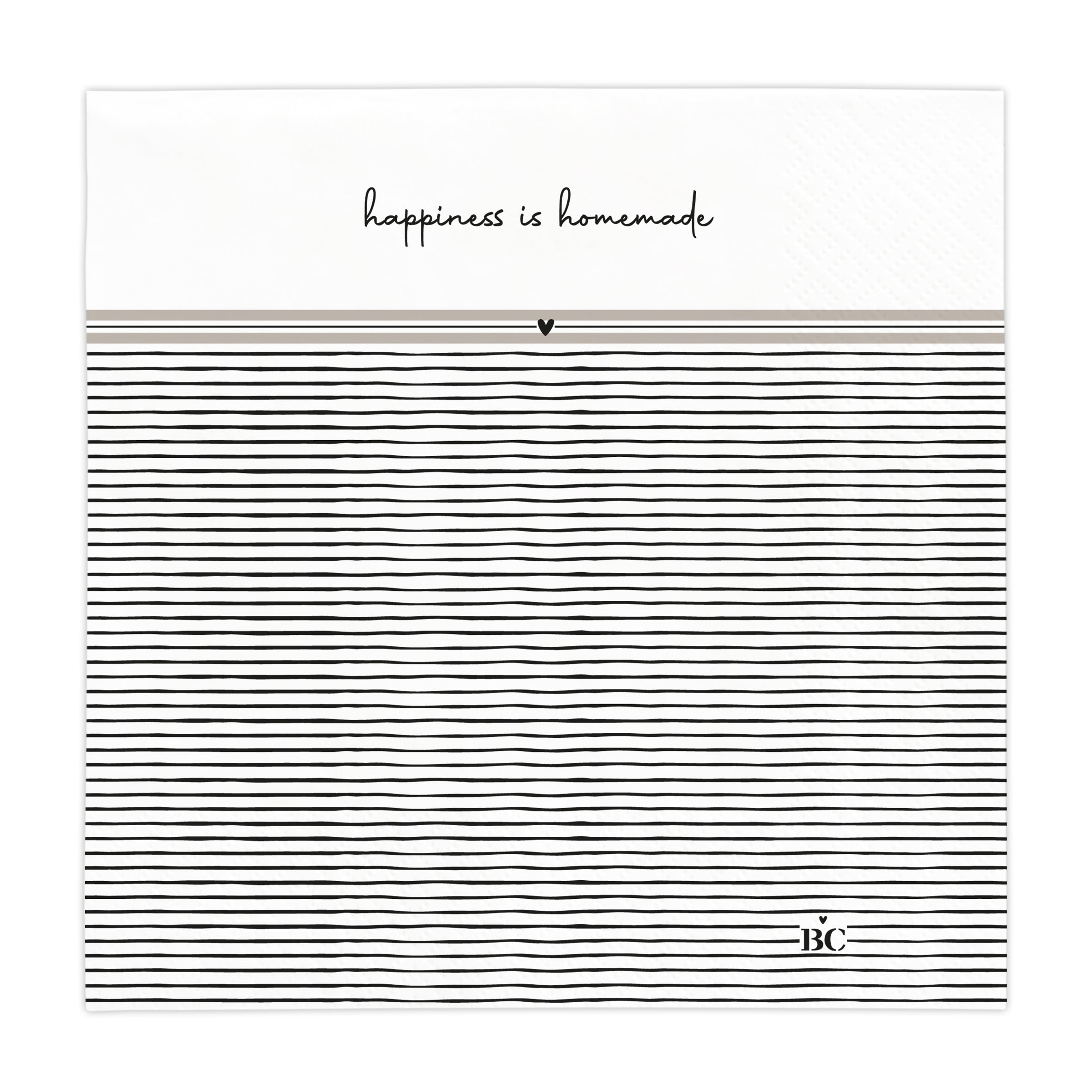 "Happiness is homemade" napkins
